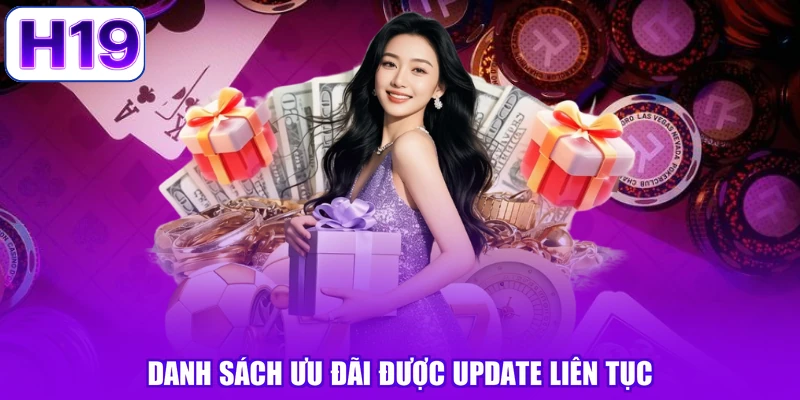 Danh sách ưu đãi được update liên tục